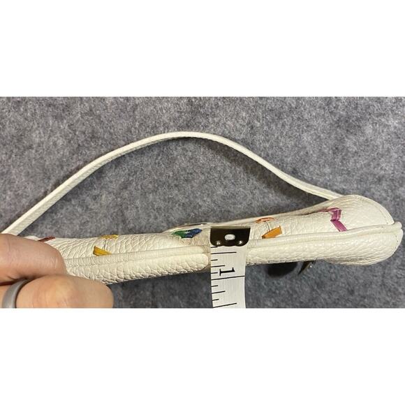 Brighton Purse Small White Leather Multicolor Leather Stitching Crossbody - Picture 13 of 13